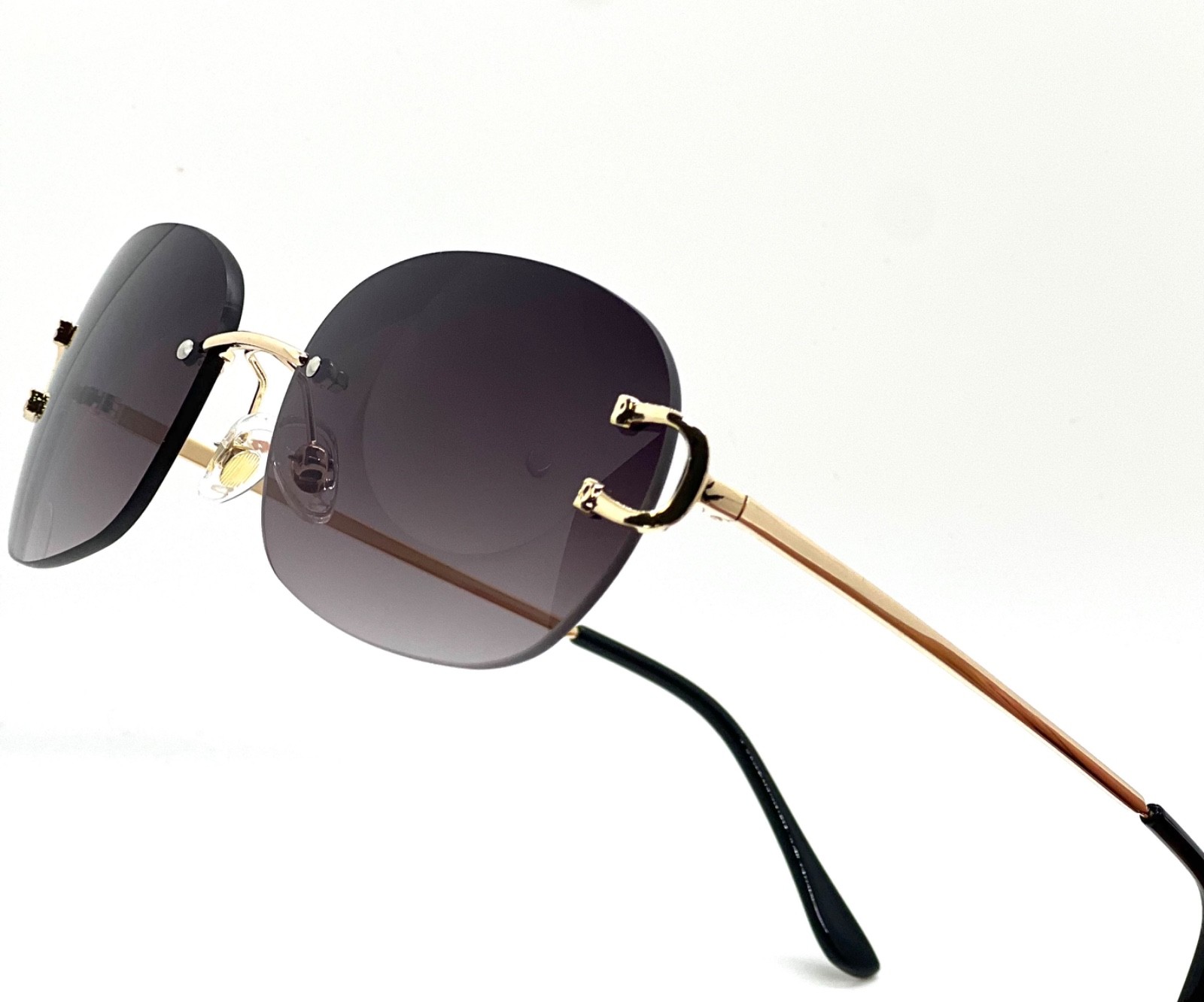 Hip Hop Shades Blue Lens Gold Outdoor Retro Vintage Classy Sophisticated Migos