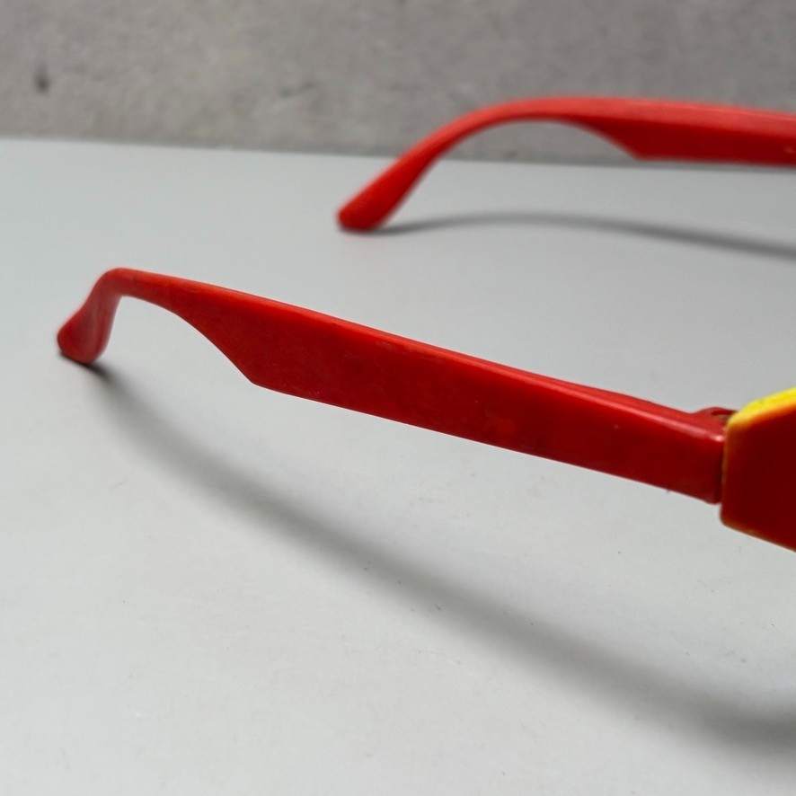 1980s New Wave Futuristic Sunglasses 1989 Orange Yellow Red Funky Punk