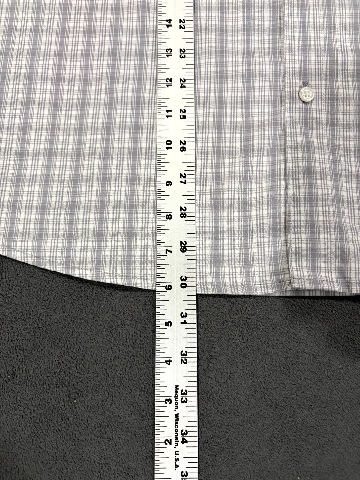 Sonoma Shirt Mens Large Gray Plaid Cotton Stretch Pleated Performance Button Up