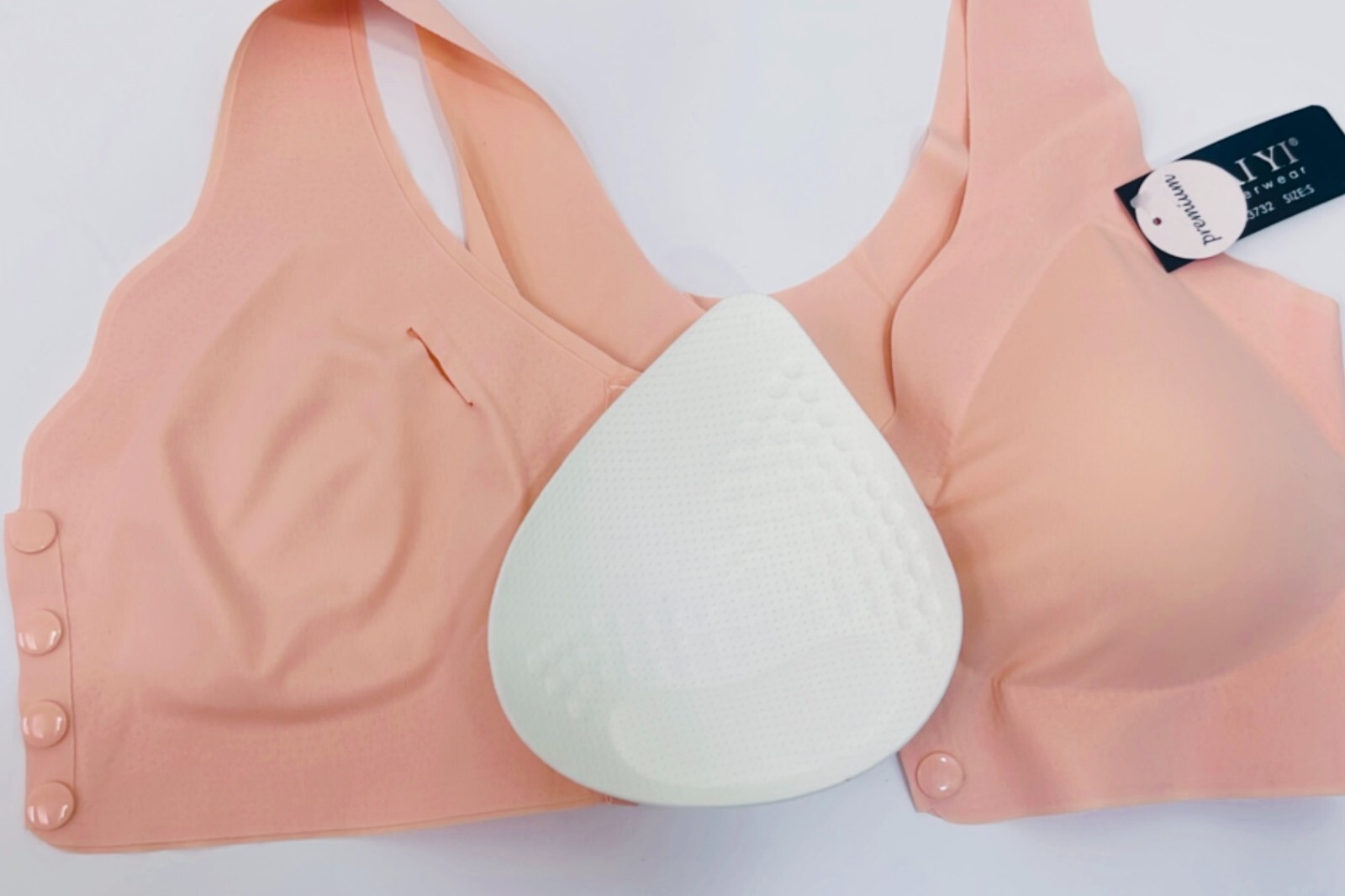 Lot 3pc Daisy Bras No Show Laser Cut Women Comfy Bra Front Close Button Seamless