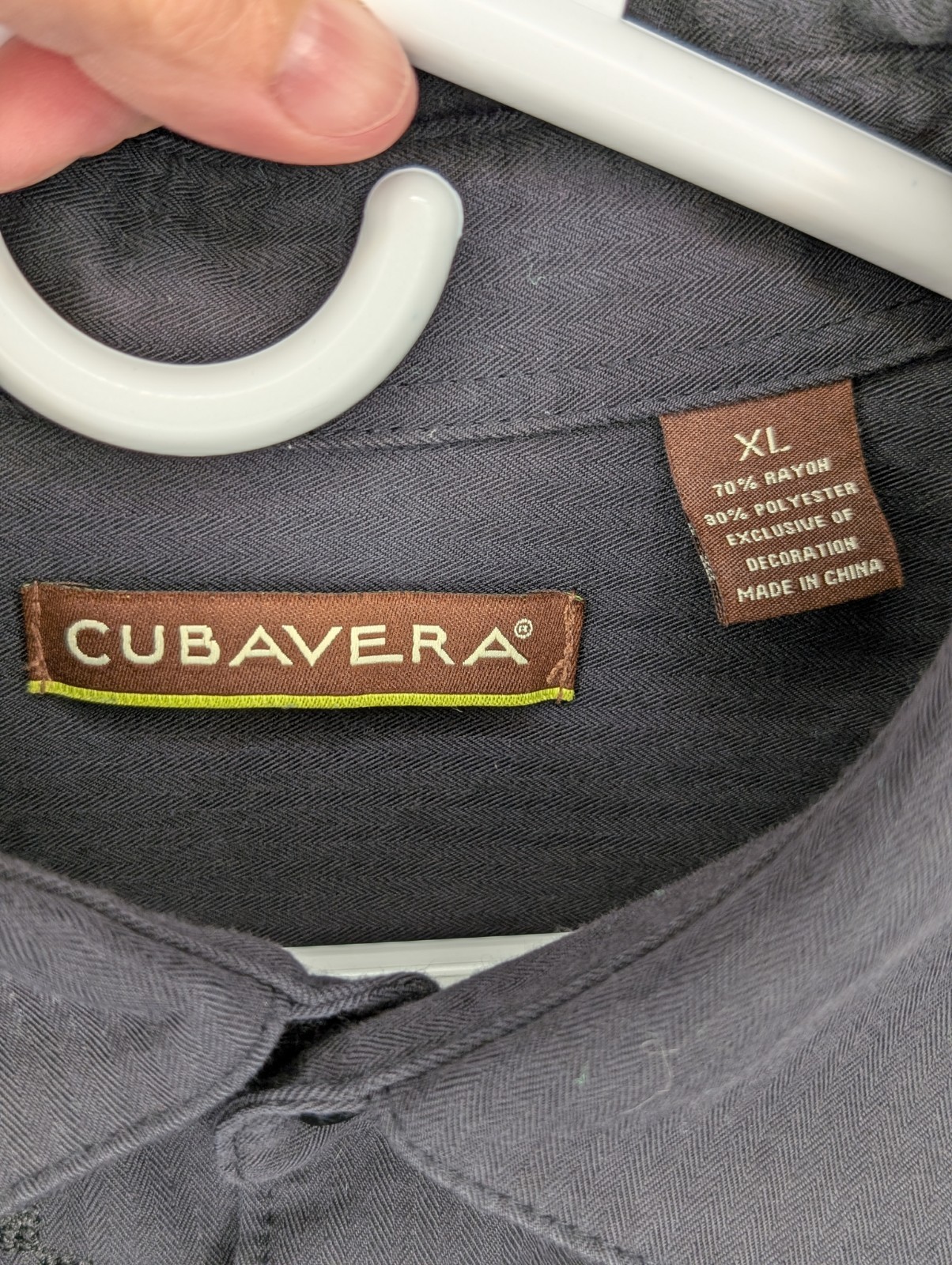 Cubavera Short Sleeve Black Embroidered Button Up Guayabera Shirt Men’s Size XL