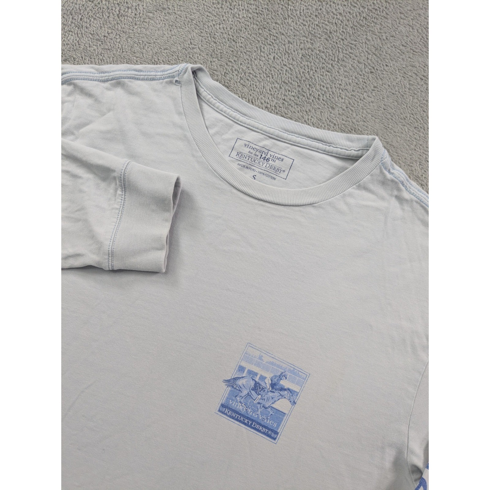 Vineyard Vines Mens 146th Kentucky Derby Long Sleeve T-Shirt Blue Small Cotton