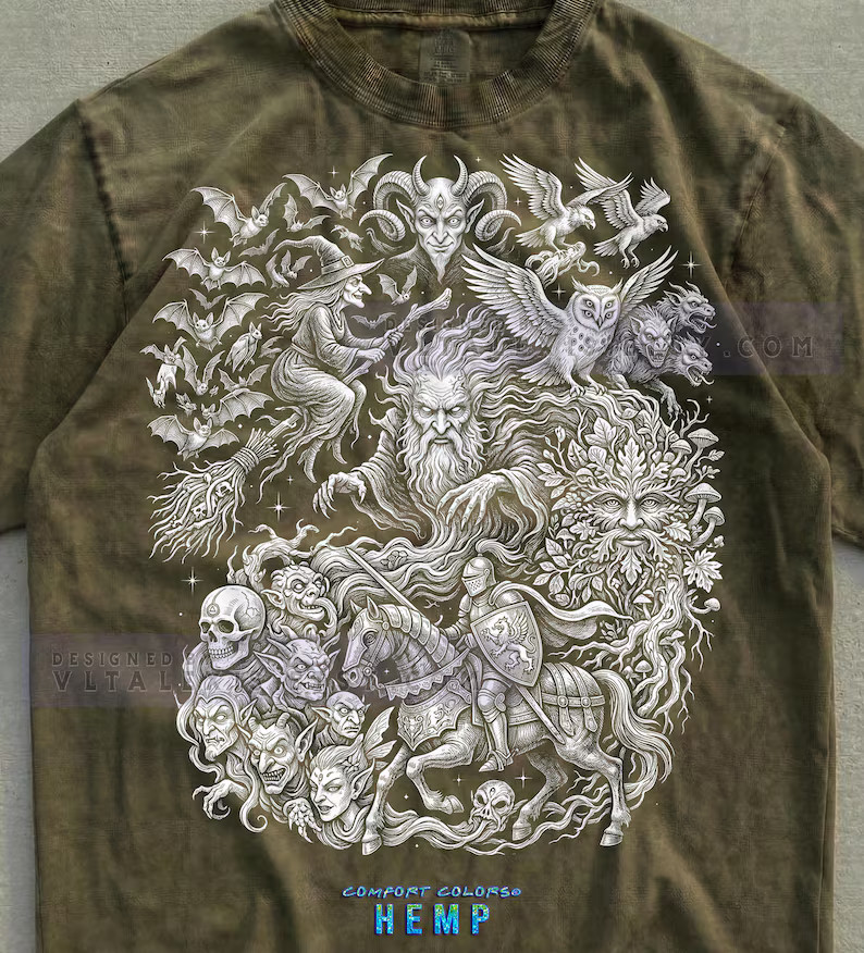 Dark Fantasy Gothic Witch Wizard Magic Occult Comfort Tee
