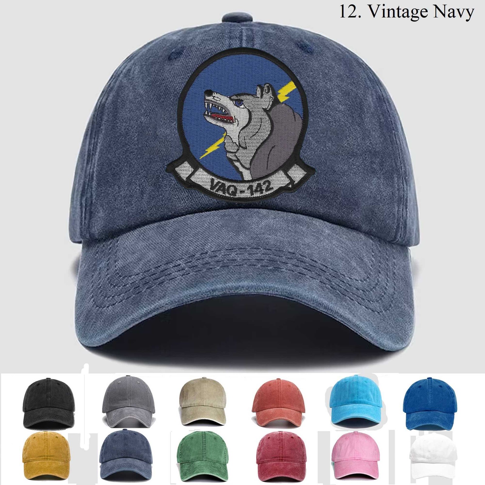 Customized Embroidered Vaq-142 Gray Wolves Us Naval Ea-18g Growler Electronic