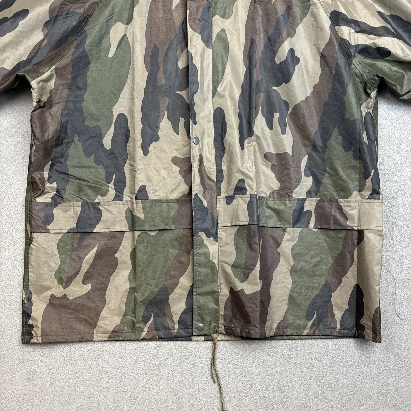 Mil-Tec by Sturm Men’s XL Frog Camo Green Rain Hunting Jacket Removable Hood