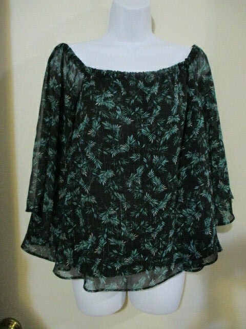 A.N.A. Convertible Top – Wear 2 Ways Black/Green/Silver 100% Polyester LARGE