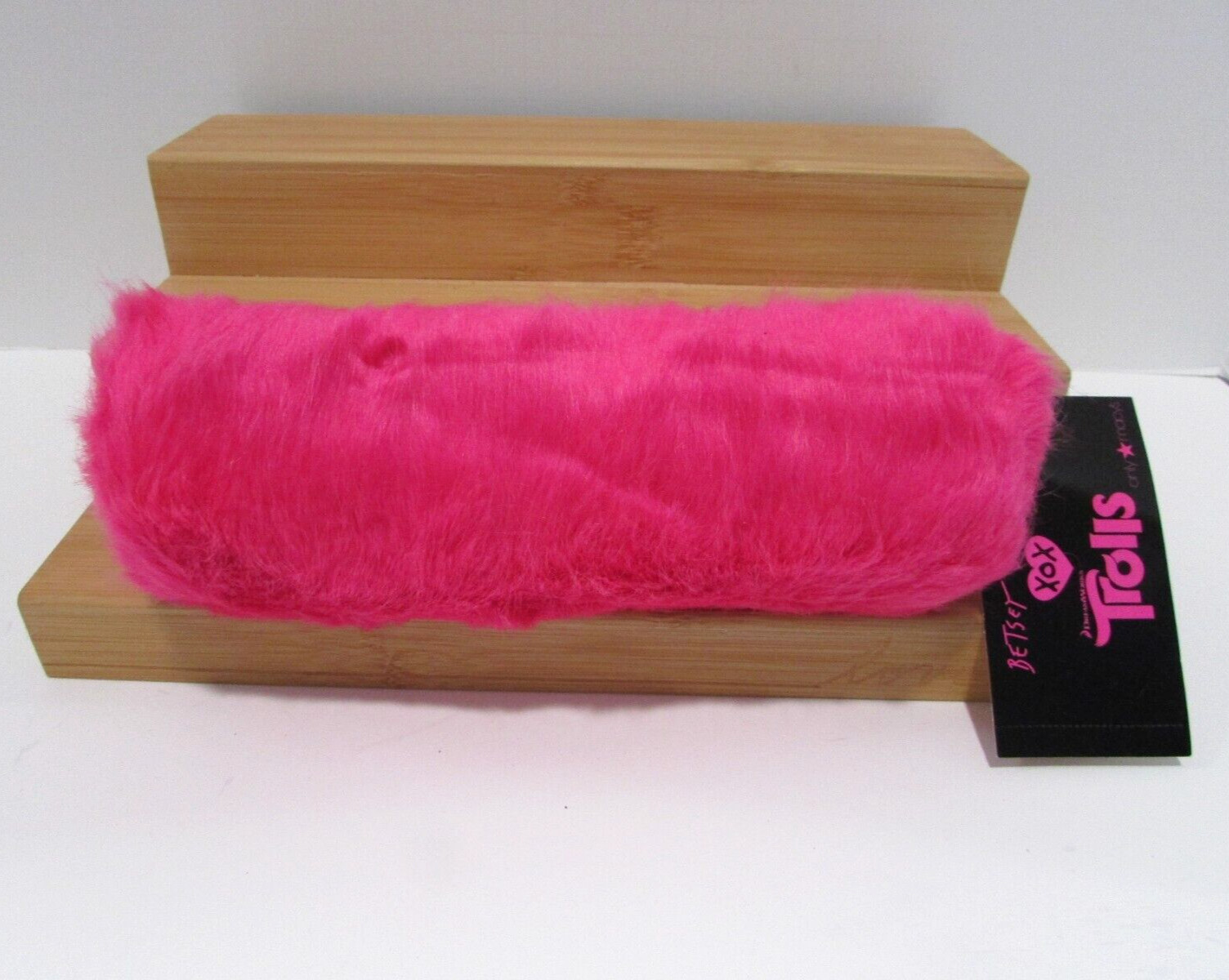 Betsey Johnson Kitsch Googly Eyes Trolls Faux Fur Cosmetic Clutch Bag Pencil NWT