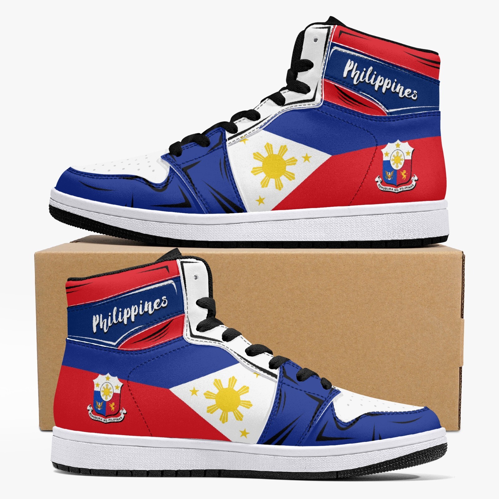 Philippines Flag High Tops, Philippines Premium High Top Sneakers