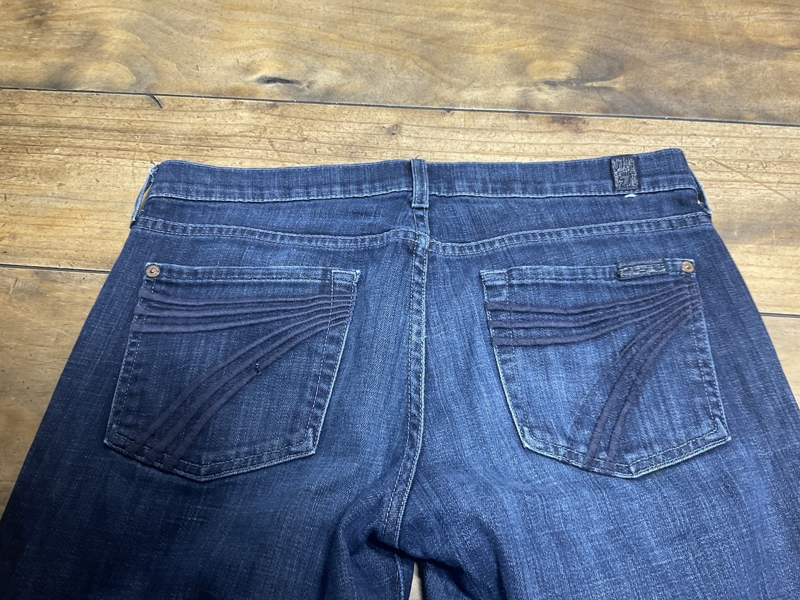 7 for All Mankind Dojo Women’s Trouser Flare Stretch Dark Wash Denim Size 30