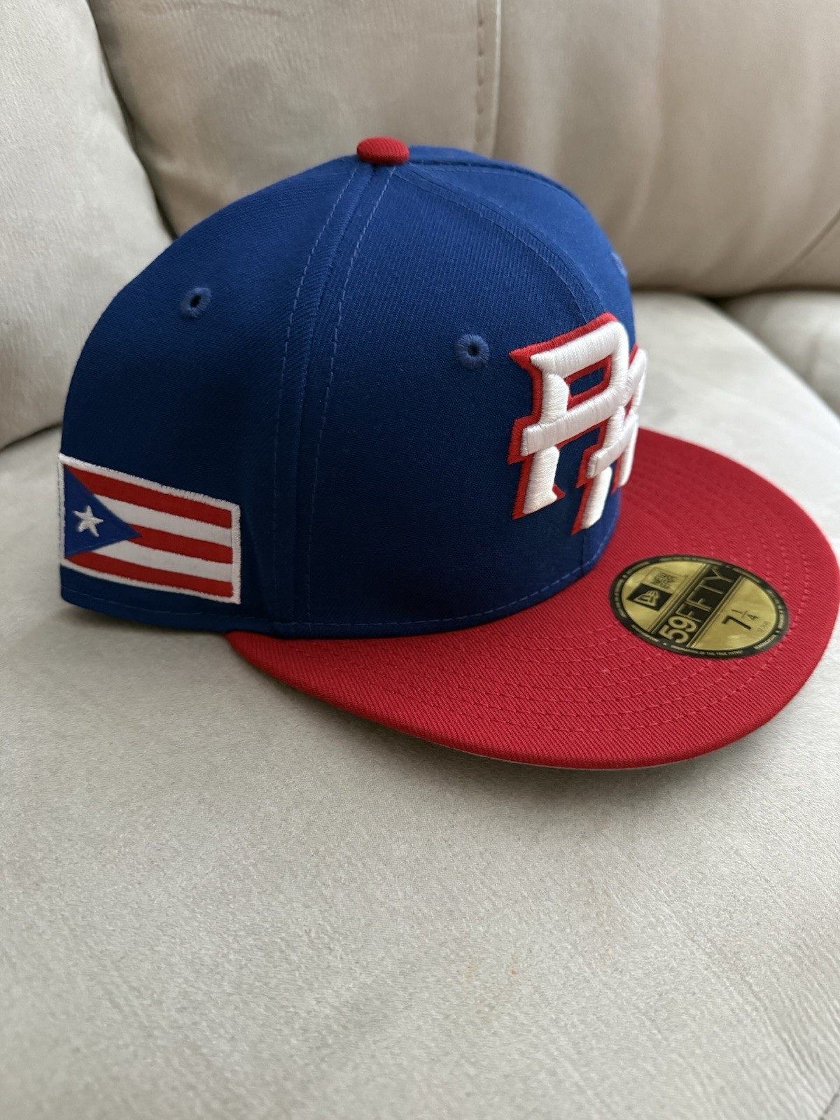 New Era Puerto Rico Flag Colorblock Fitted Baseball Cap Blue/Red/White 7 1/4