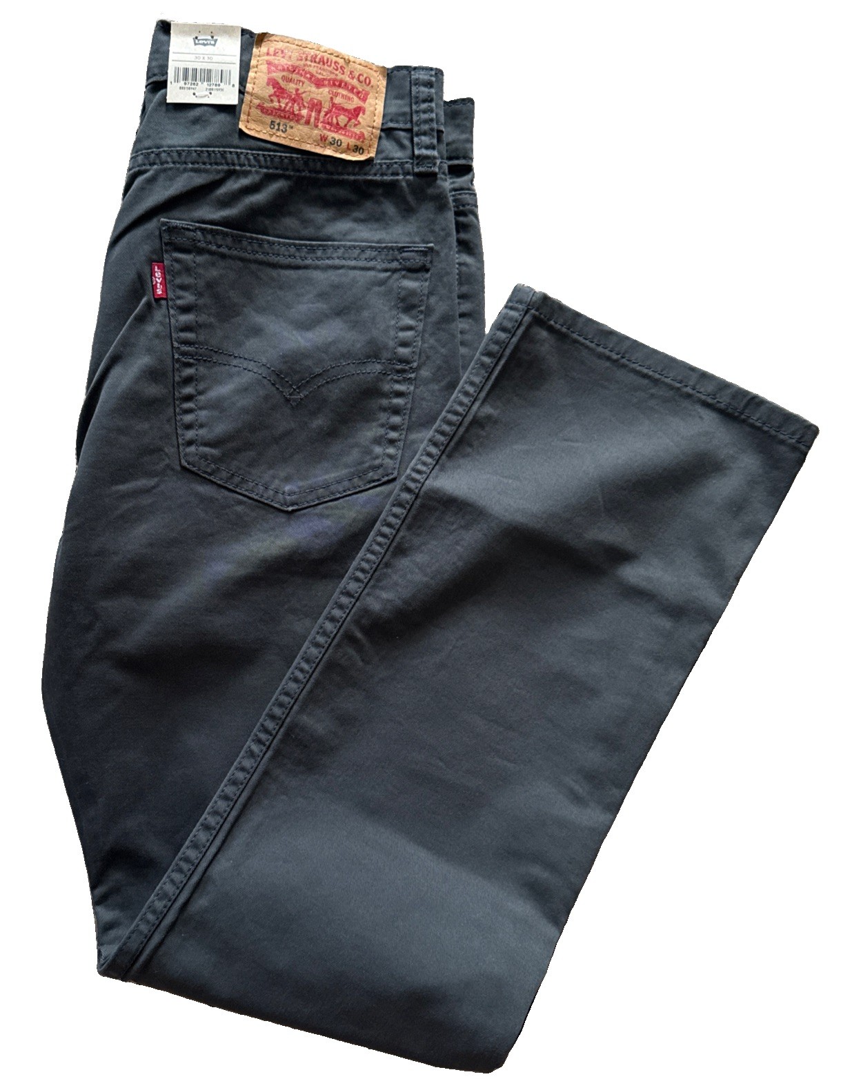 Levi’s 513 Slim Straight Jeans Stretch Slim Size 30×30 Midrise Grey Twill New