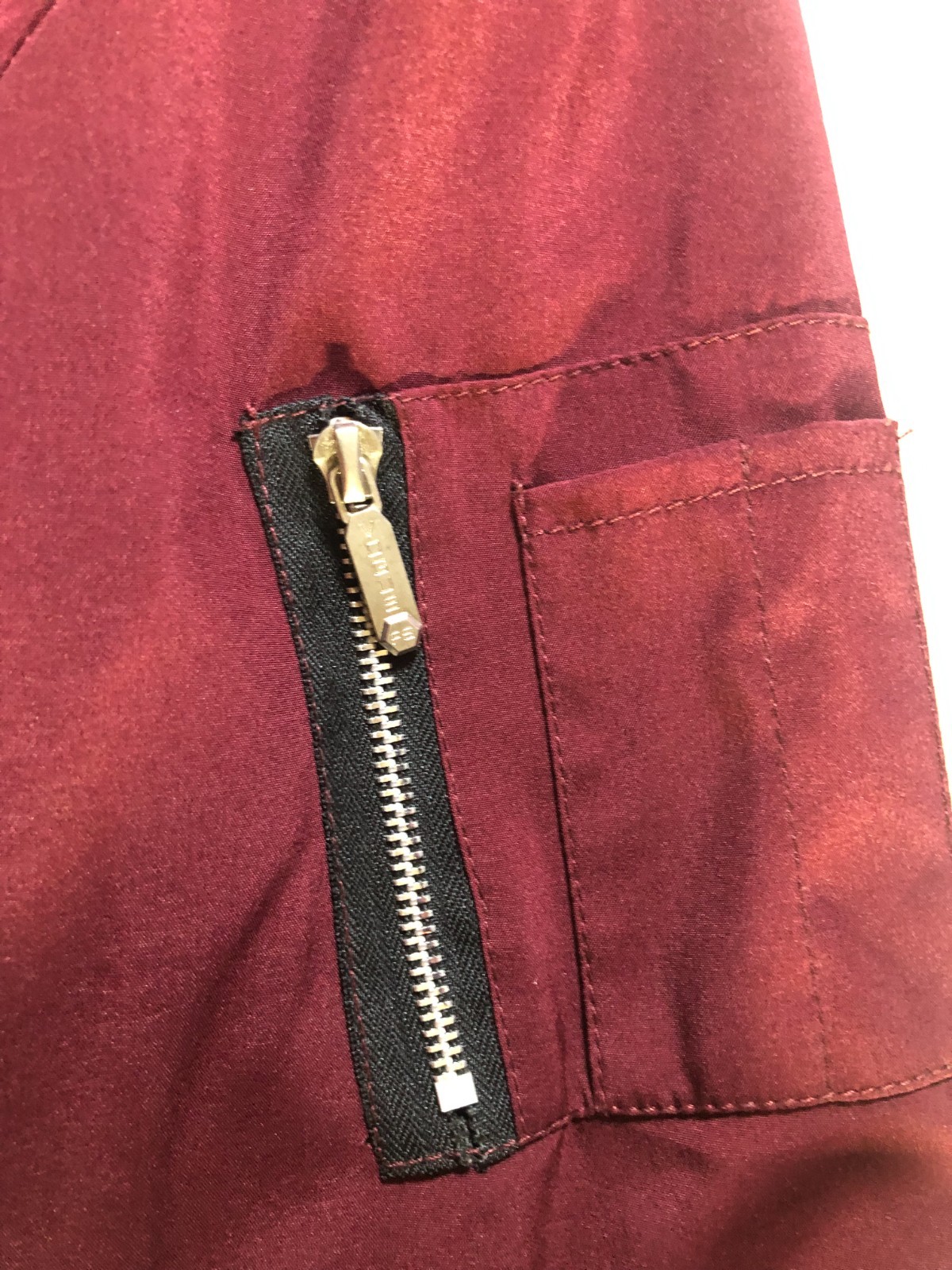 H.T. NIAO Men’s Burgundy Bomber Jacket Full Zip MA-1 Flight Style Size 3XL