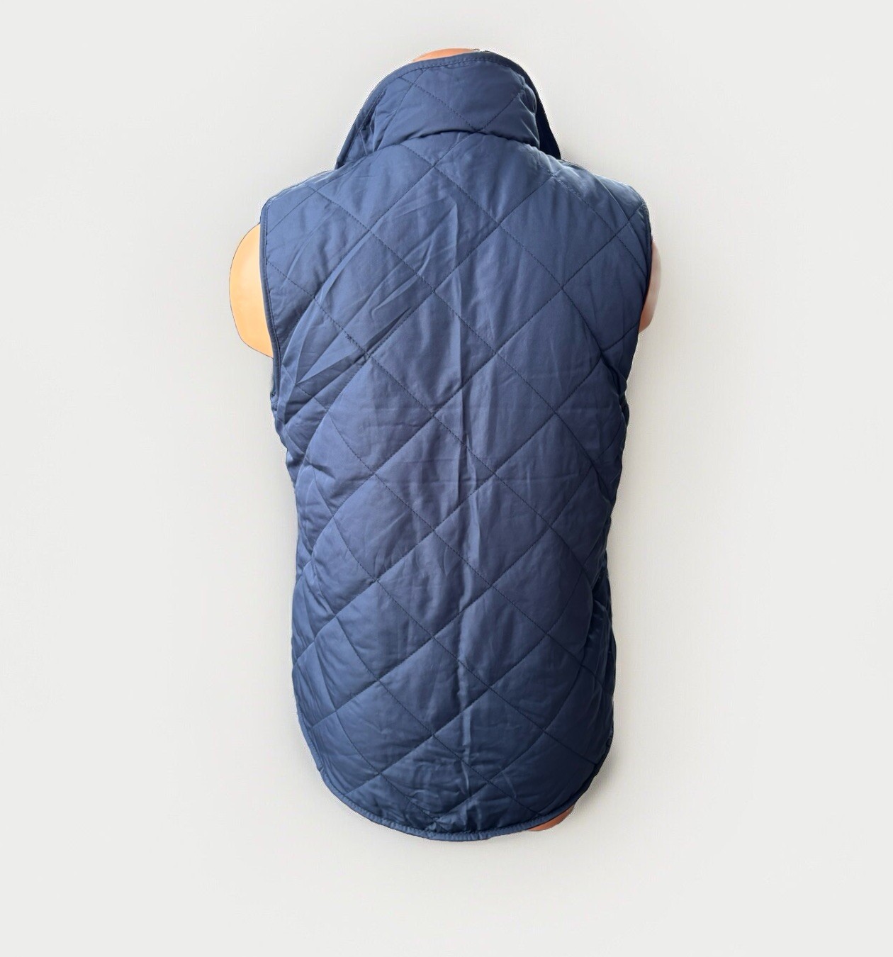 Thread & Supply Size S Navy Blue Reversible Quilted Sherpa Vest