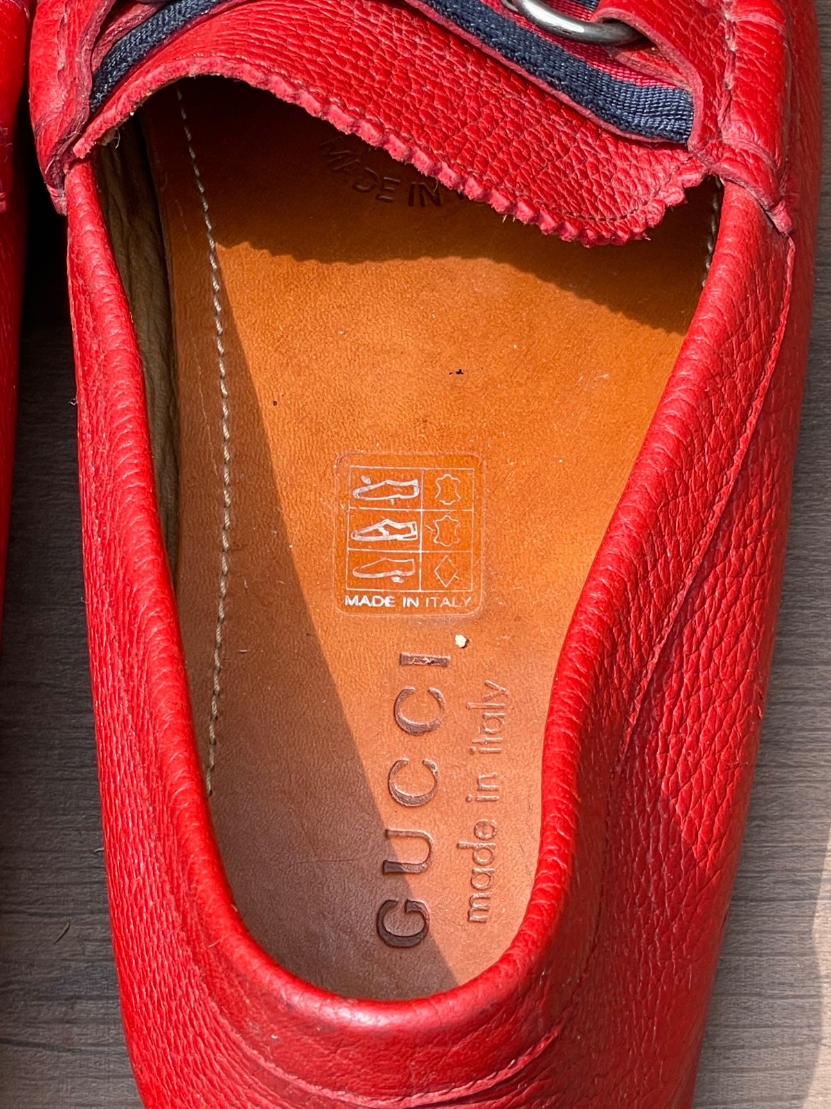 Gucci Men’s Red Damo Calfskin Leather Horsebit Driving Loafers🔥🔥🔥