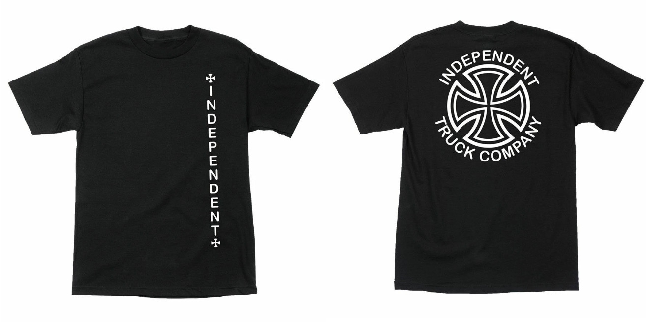 Independent Trucks Vertical Black Skateboard T-Shirt Reprint Graphic Shirt S-5XL