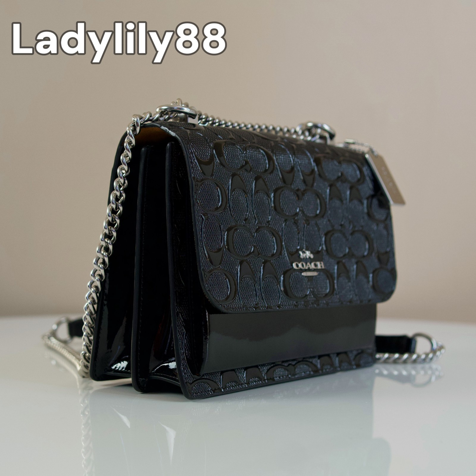NWT Coach CDY99 Klare Crossbody Bag In Signature Patent Leather Smooth Leather