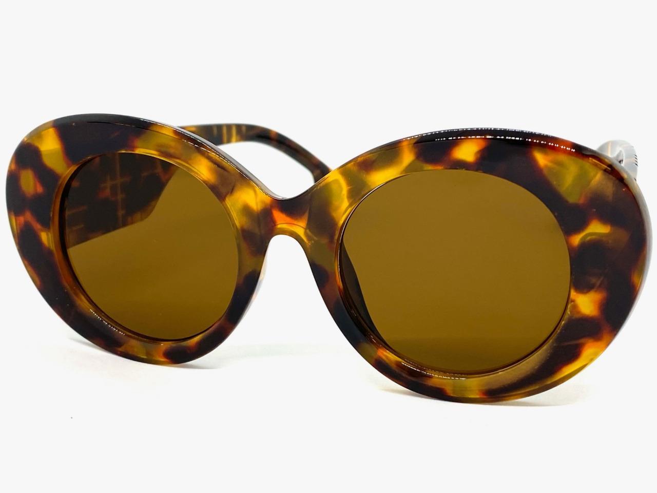 Classic Funky Vintage Retro Style SUNGLASSES Thick Round Tortoise Leopard Frame