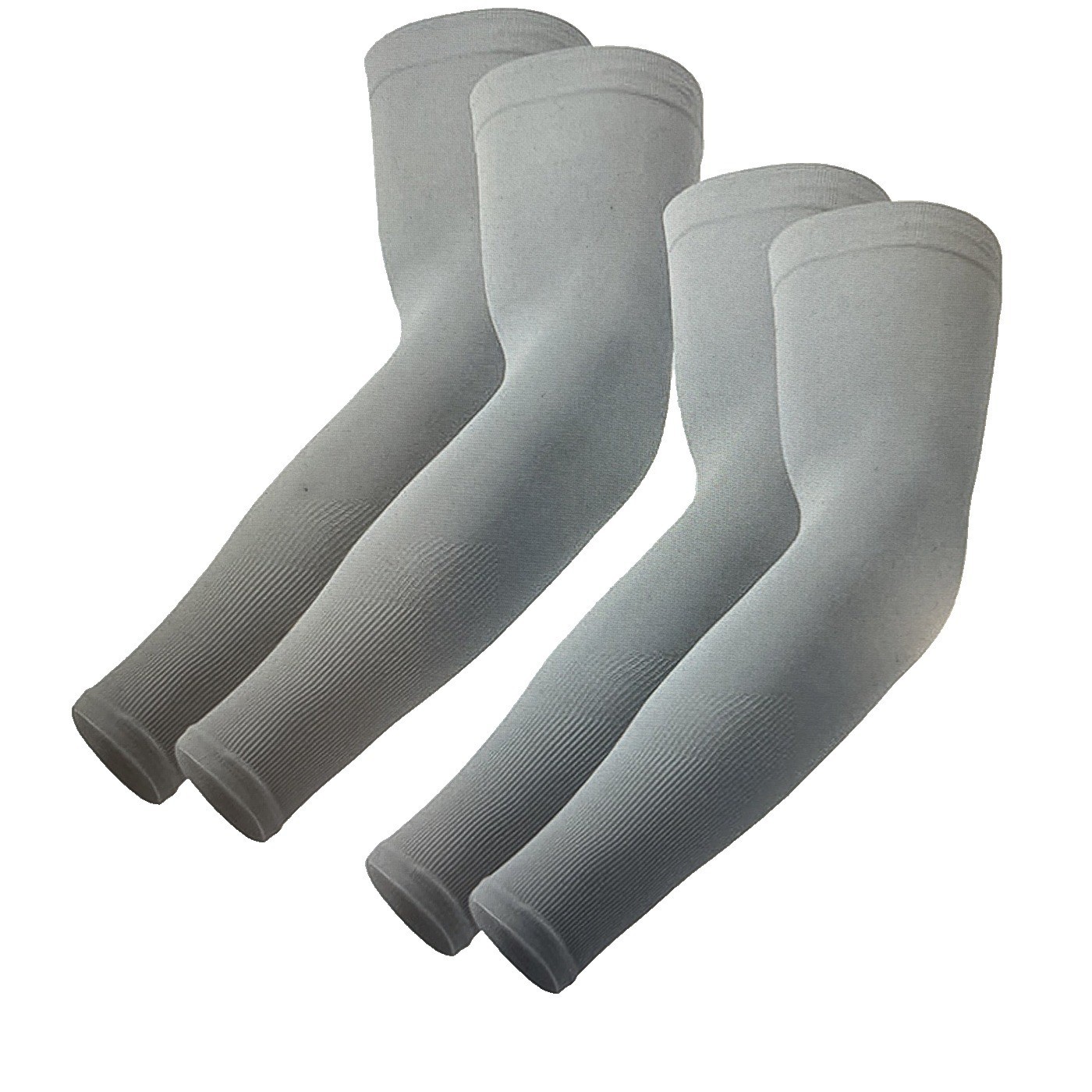 2 Pack UPF 50+ Sun Sleeves Cooling Fabric Compression Arm Sleeves Gray