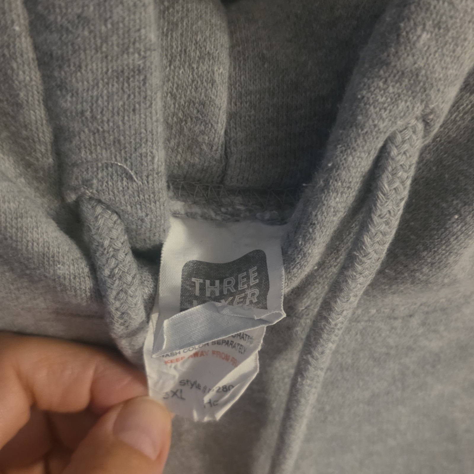 Three Layer Detroit vs Everybody Graphic Pullover Hoodie 2XL Gray Fleece Men