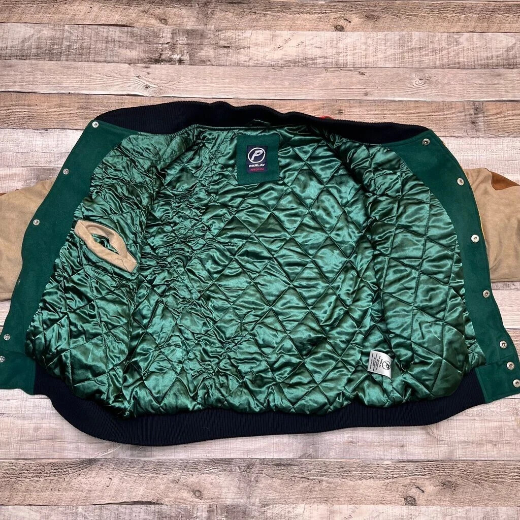 Lady Luck Jacket Men’s Medium Green Varsity Casino High Roller Player’s Club