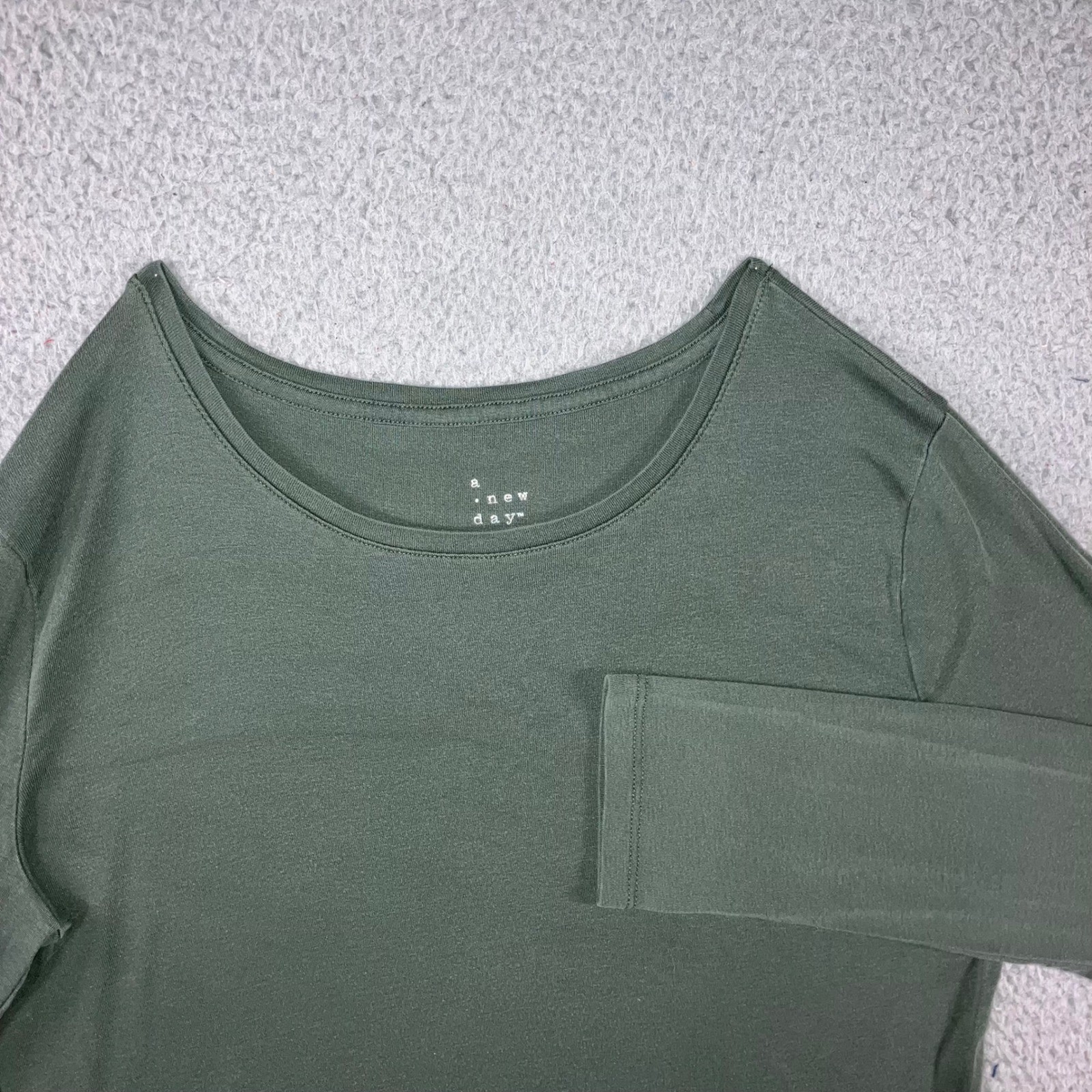 Basic L/S Top L Olive Green Solid Layering Earthy Neutral Pima Cotton Modal