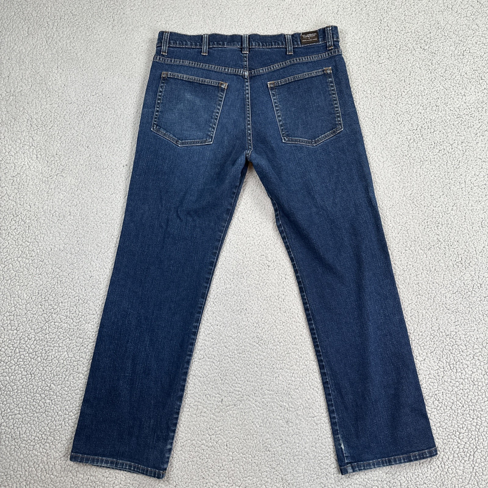 All American Clothing Co Straight Leg Jeans Men 36×32 Blue Dark Wash Made in USA