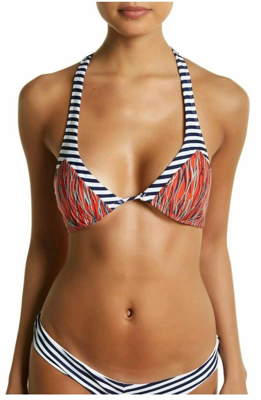 NEW $85 Mia Marcelle[ XS ] Michon Combo Print Bikini Top #P238