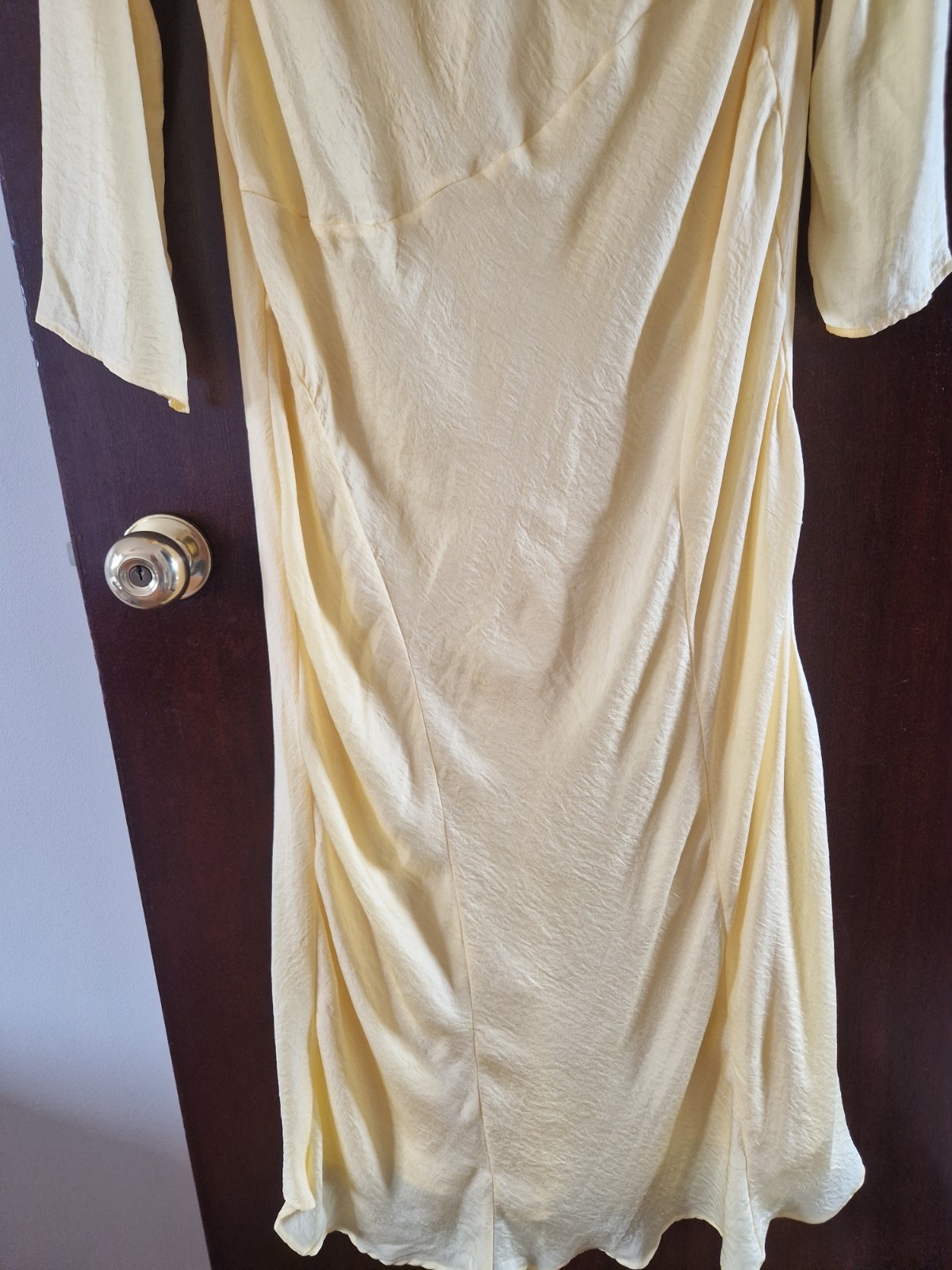 Asos Design Long Dress Size 18 Yellow Summer Wedding Occasion Party Graduation