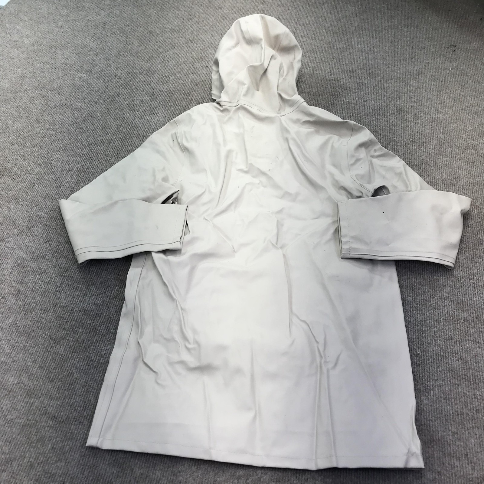 Stutterheim Stockholm Raincoat Jacket Womens XS Light Sand Hooded Waterproof