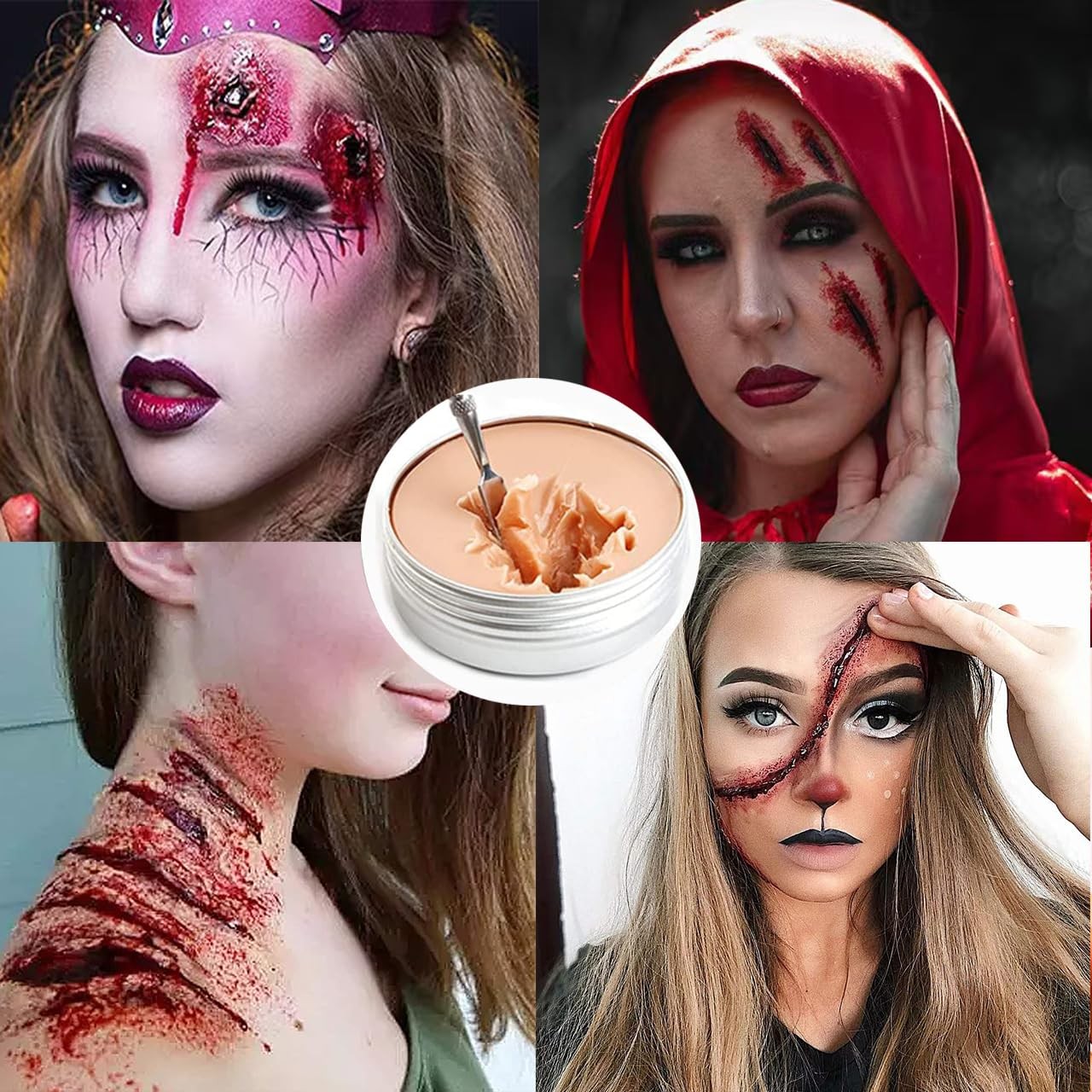 Fake Blood Scar Wax1.76OzSFX Makeup Kit, Fake Wound Modeling Scar Wax for Hal…