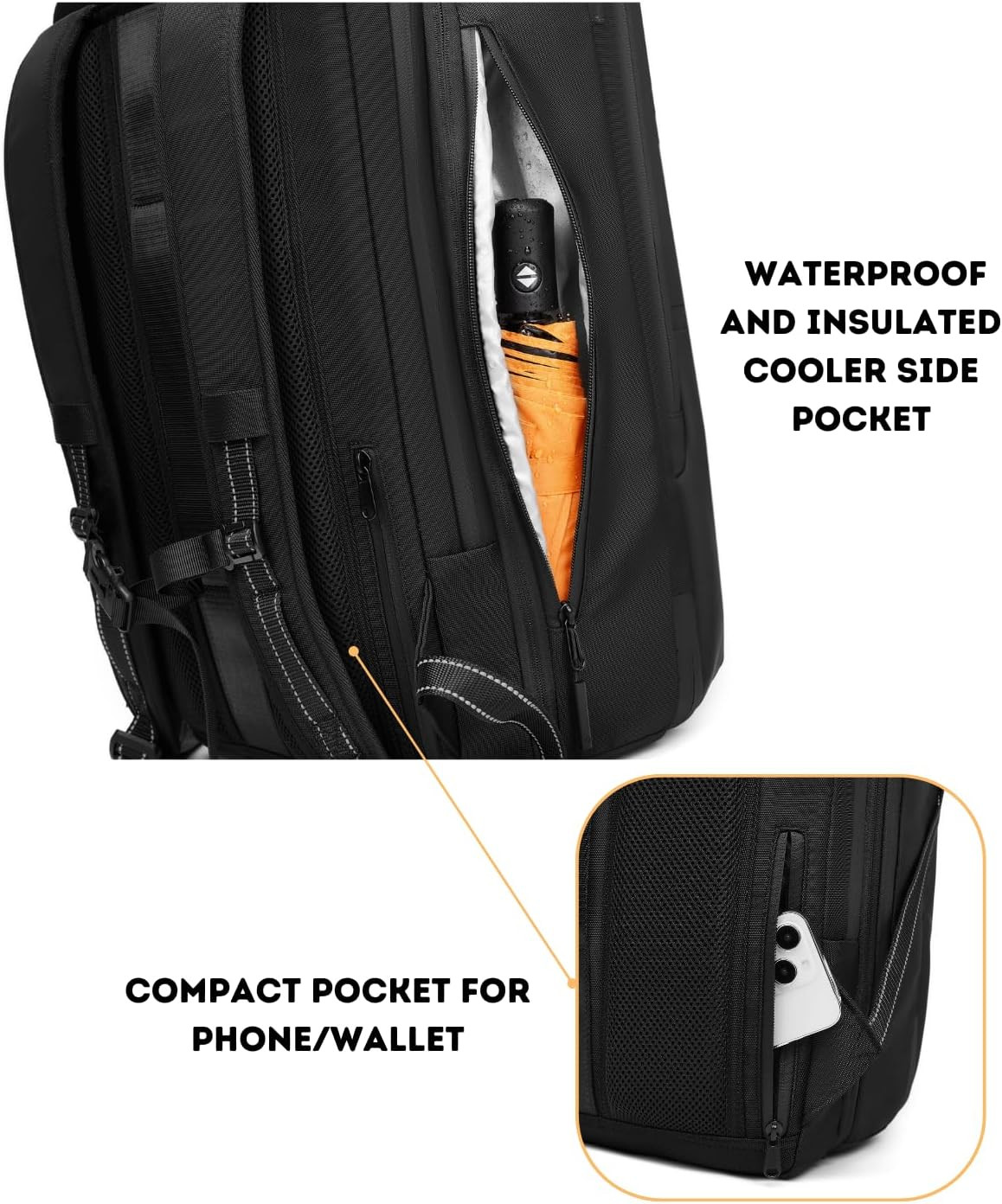 70L Expandable Vacuum Backpack with Pump, TSA Lock & USB Charging Port