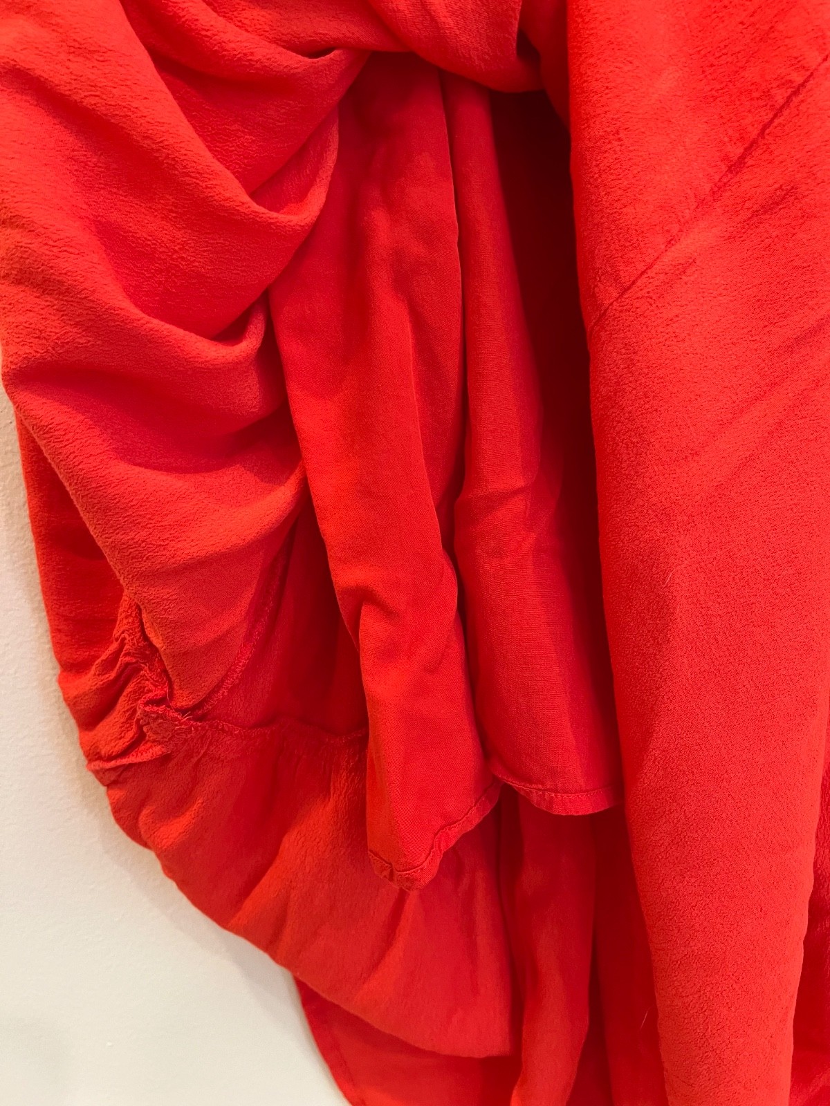 Baltic Born Dress Extra Large Ilona Cherry Red Maxi Puff Sleeve Tiered Lined