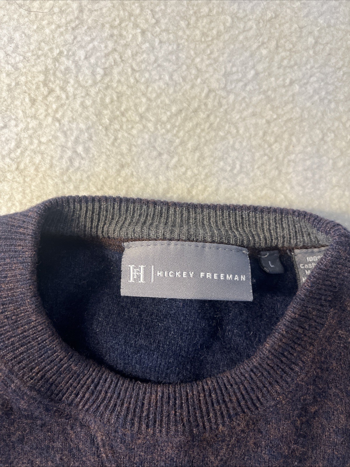 Hickey Freeman Men’s 100% Cashmere Crewneck Sweater Large Pullover