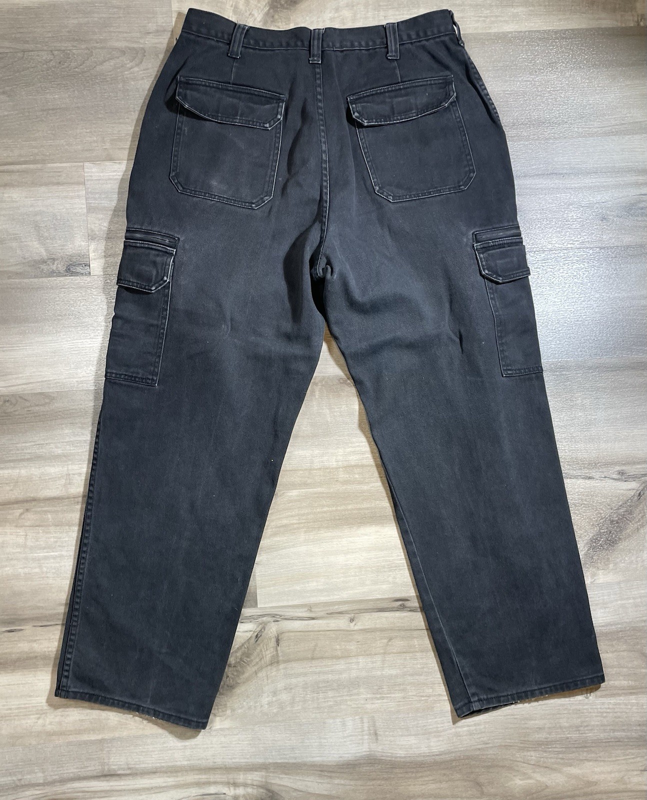 MAC Men’s Gray Cotton Twill Cargo Pants Straight Leg Regular Fit Pockets W36