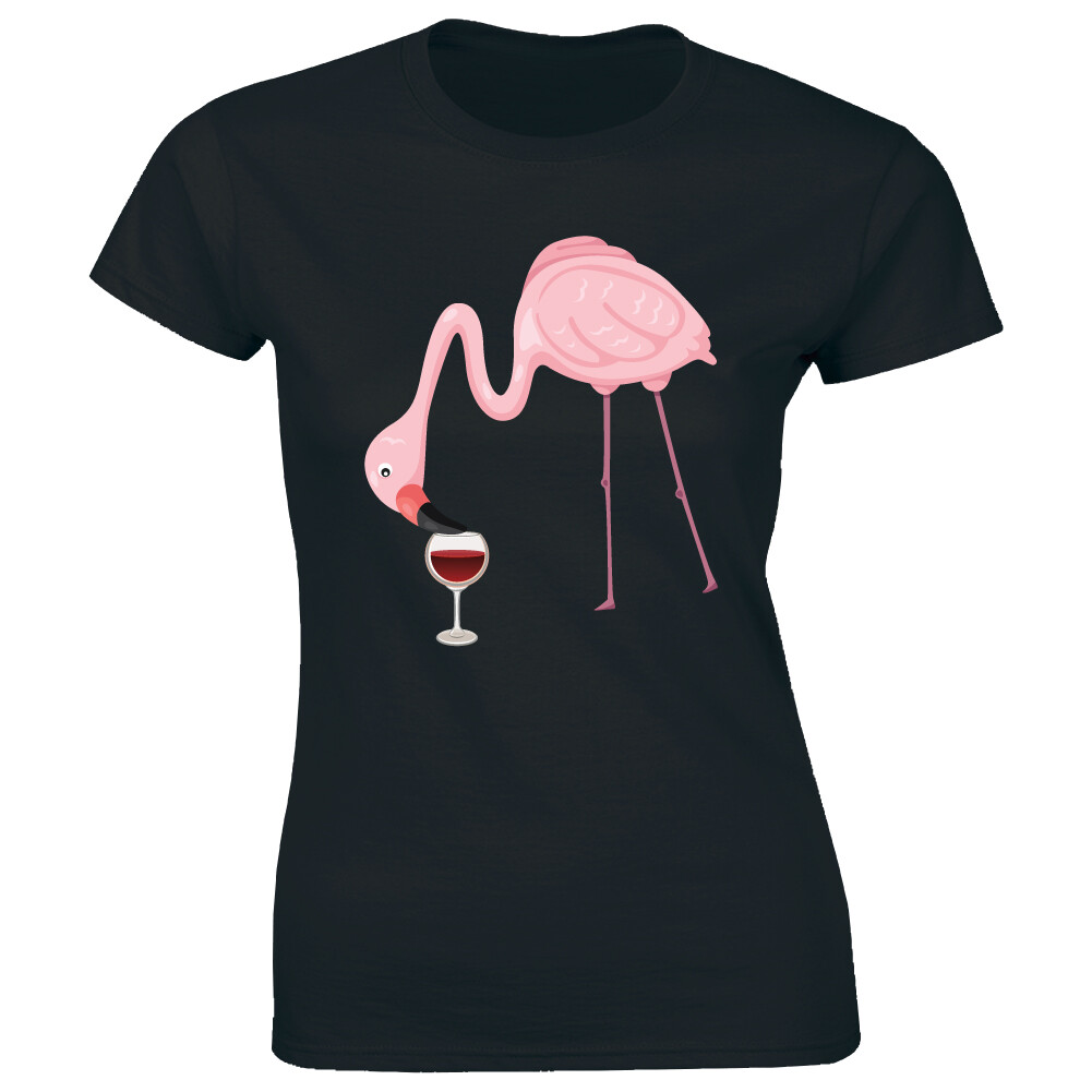 Cute Funny Flamingo Drinking Wine Lover Women’s T-shirt