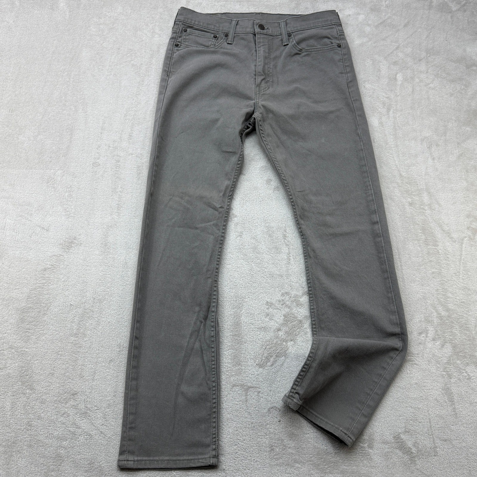 Levi’s 513 Slim Straight Pants Mens 32×32 Charcoal Grey Stretch Cotton Twill