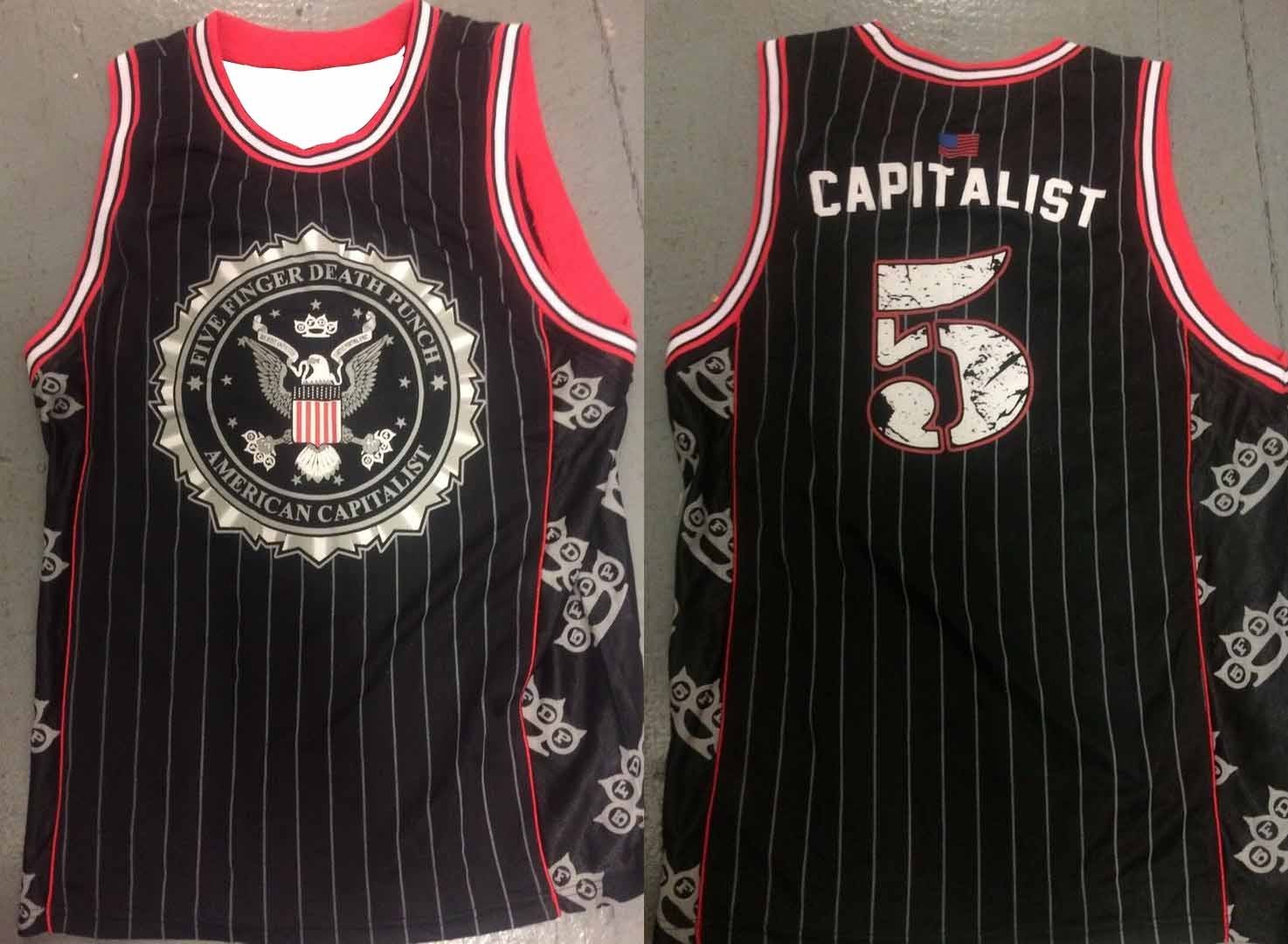 5Fdp Five Finger Death Punch Capitalist 3D AOP Basketball Jersey S-5XL EM1557