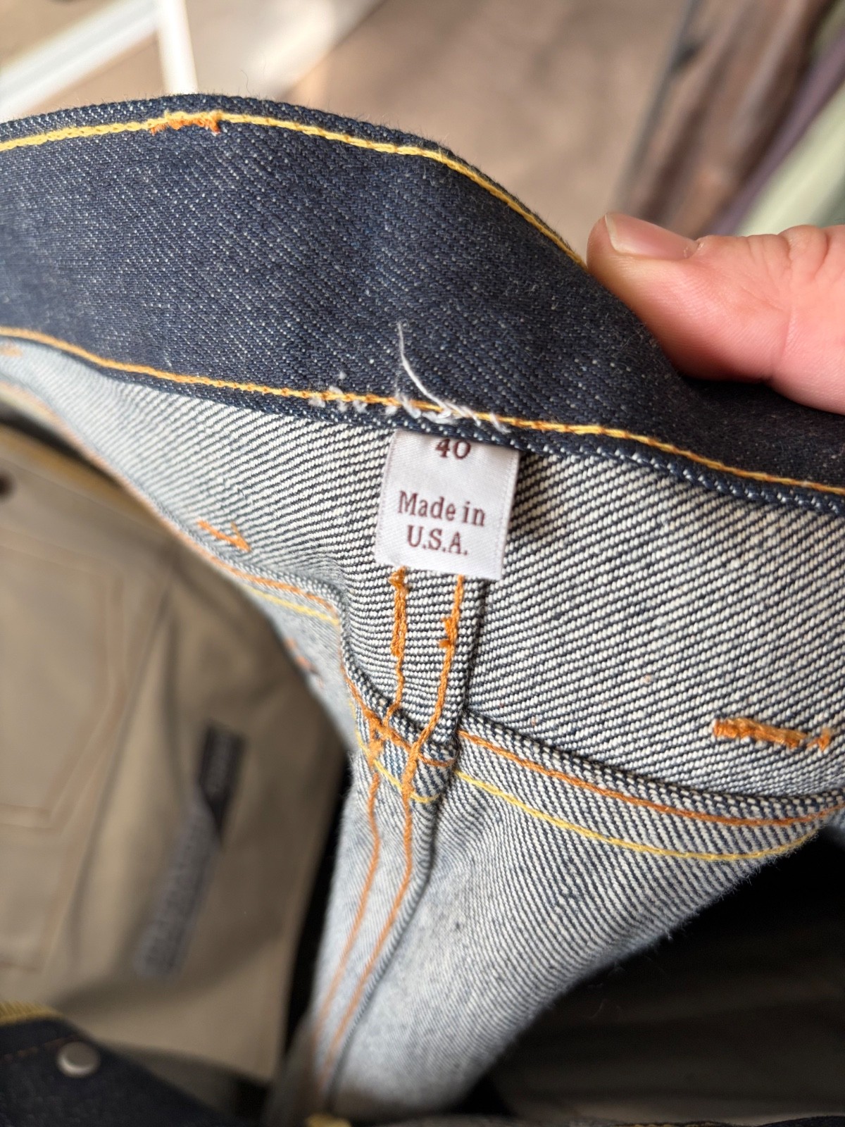 Tellason Blubaugh 16.5oz Indigo Raw Selvedge Denim Jeans sz40