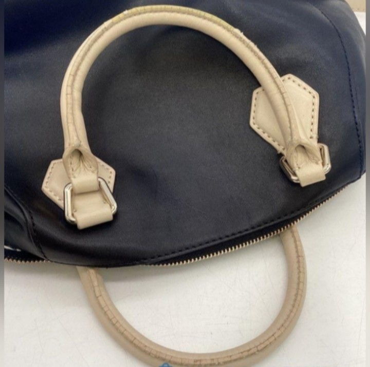 Kate Spade Catherine Street Pipa Leather Satchel Bag Black/Beige