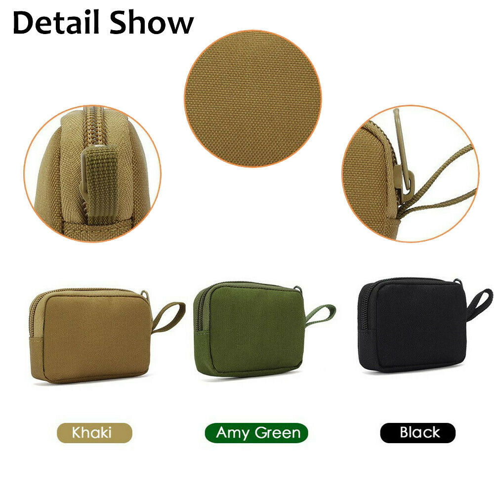 Tactical Molle Pouch EDC Card Bag Wallet Key Holder Money Case Pack Earphone Bag
