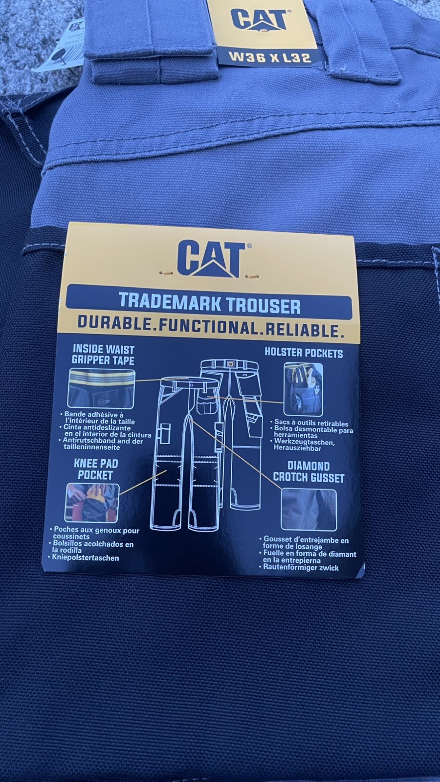 Cat Caterpillar Trademark Trouser Work Pants Size 36X32