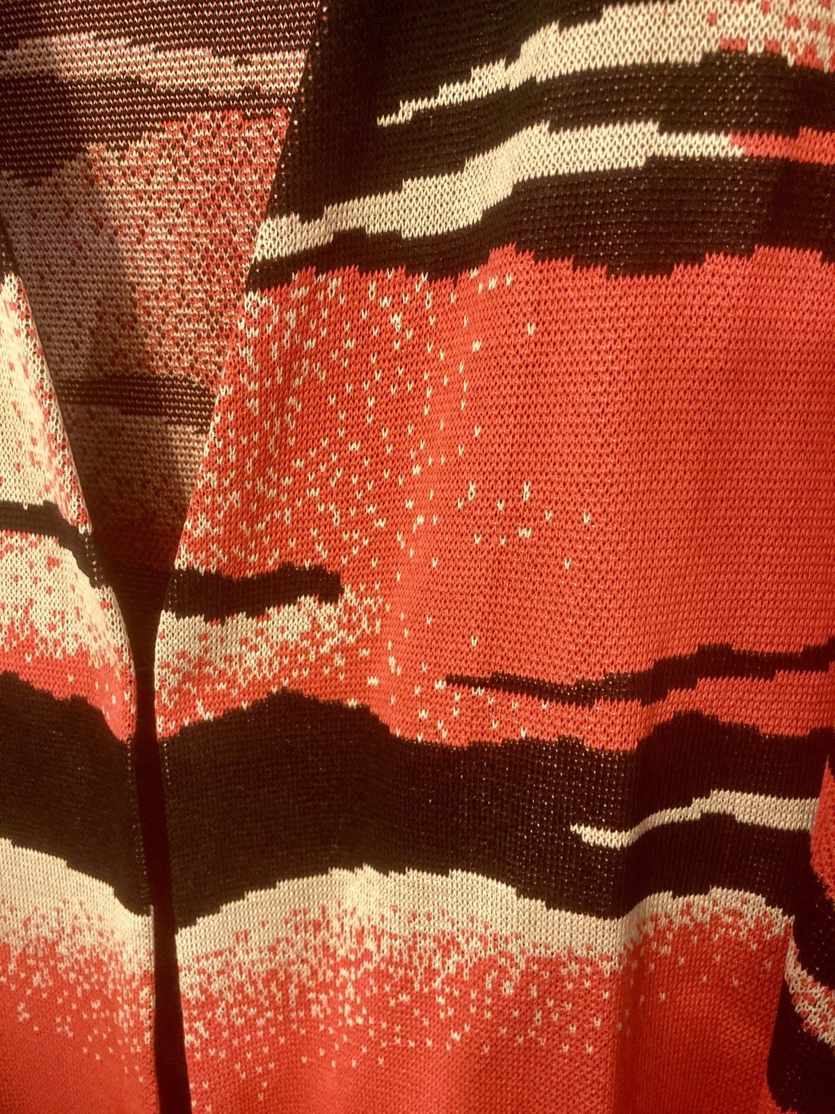 Ming Wang Black & Coral Abstract Print Jacket Sz 1X Relaxed Artsy Oriental
