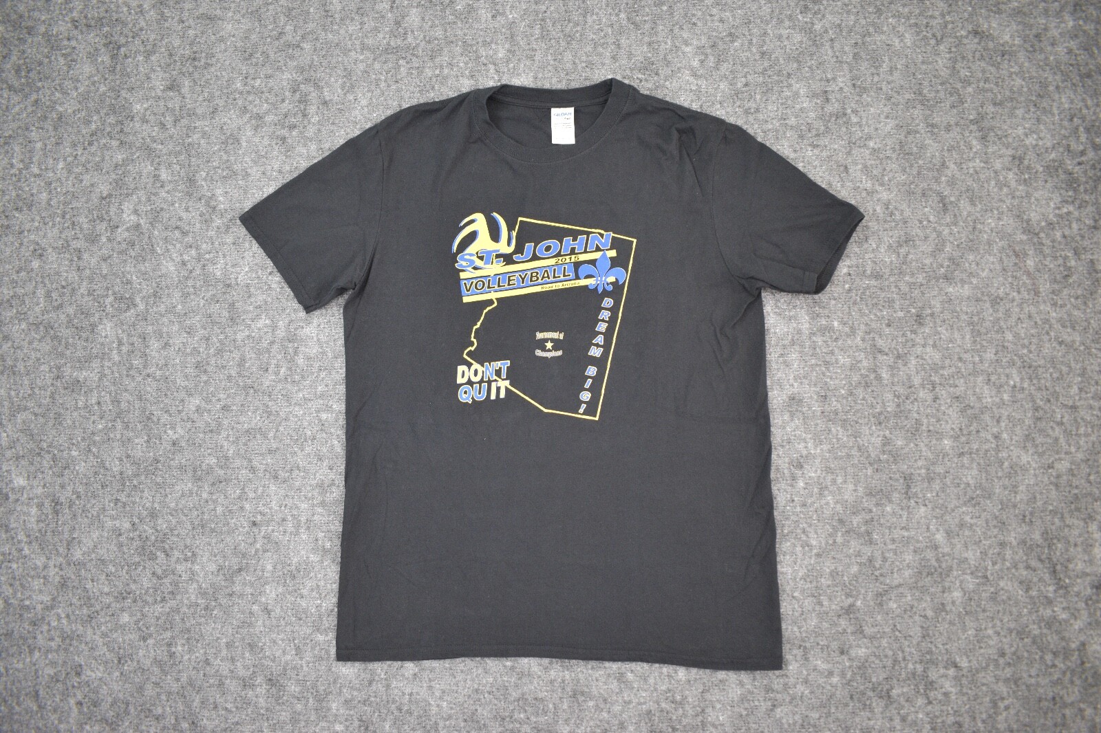 St John Volleyball Road To Arizona 2015 Shirt Adult Large Black 100% Cotton Mens