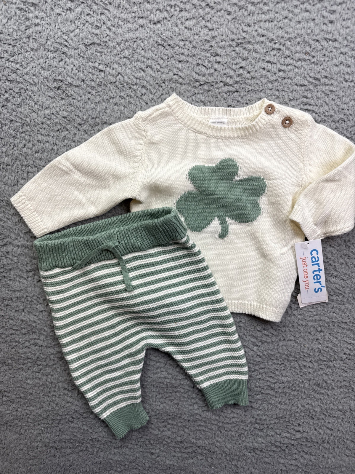Carter’s Just One You Baby 3 Months Shamrock Sweater & Jogger Pants Set