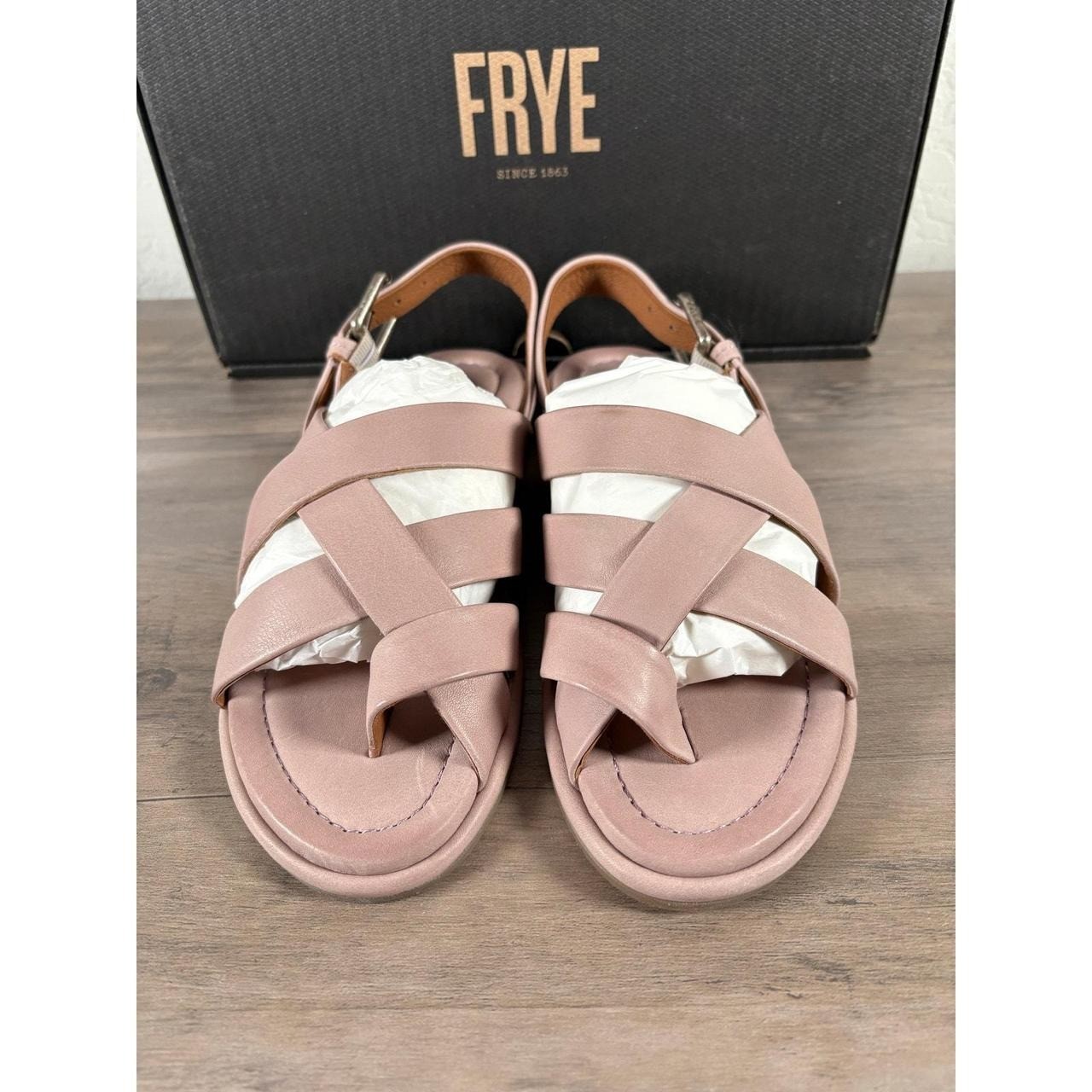 Frye Tait Softy Criss Cross Lilac Leather Sandals 9.5 M Strappy Slingback