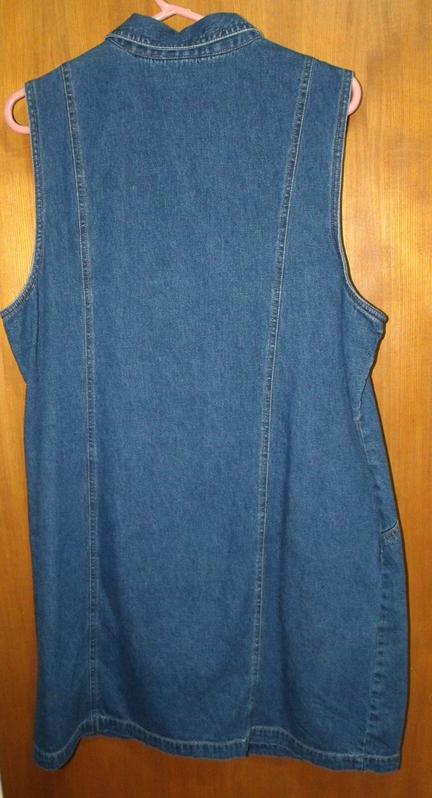 Vintage women’s Stone Washed blue denim Zip up Dress, TY original wear, Size 18