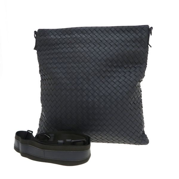 Bottega Veneta Shoulder Bag Intrecciato Leather Gray Width 12.6 in Unisex 99