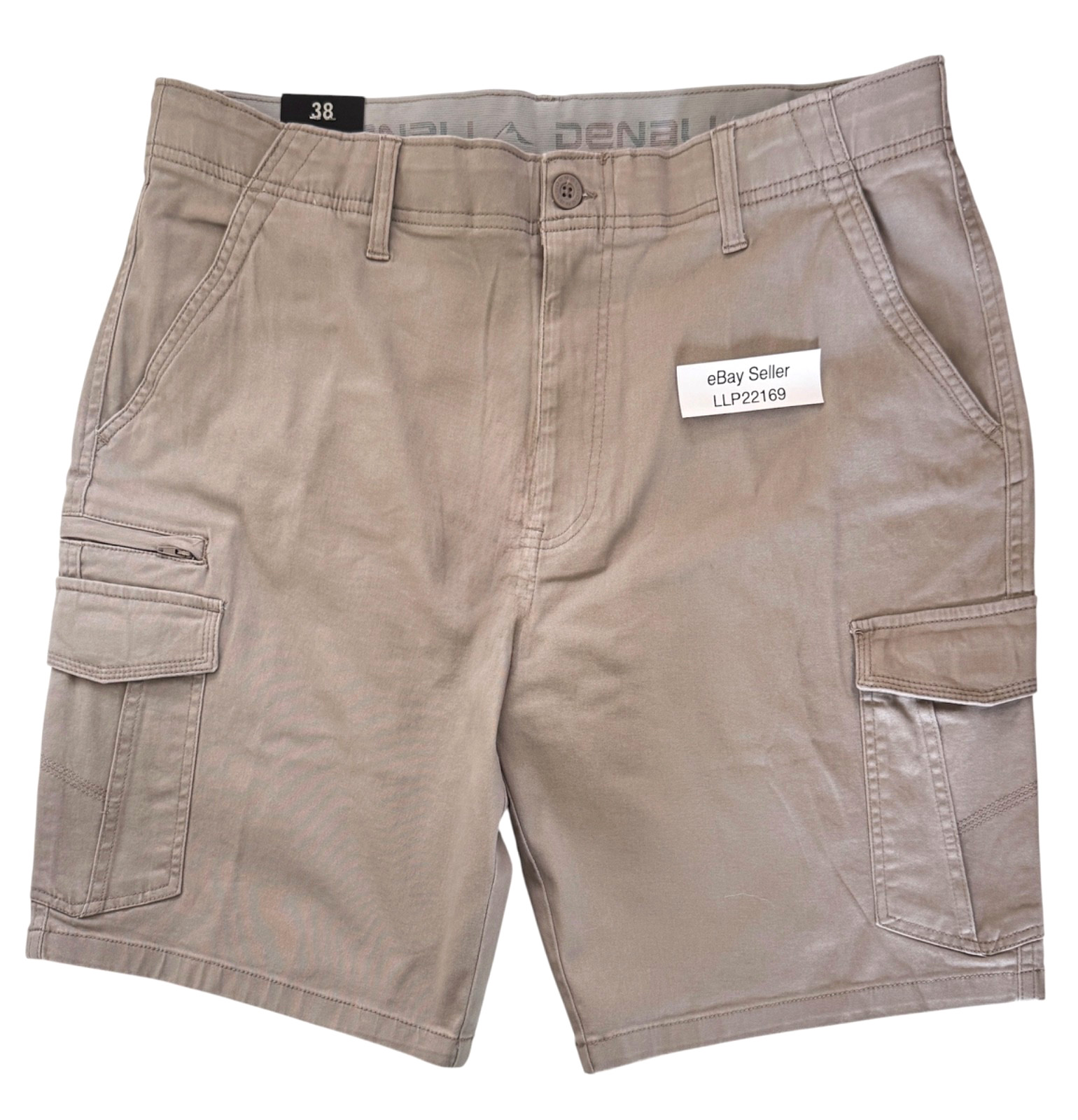 DENALI Men’s Stretch Cargo Shorts (SIZE 38) Flex Waist SUEDE TAN New $44 Tag