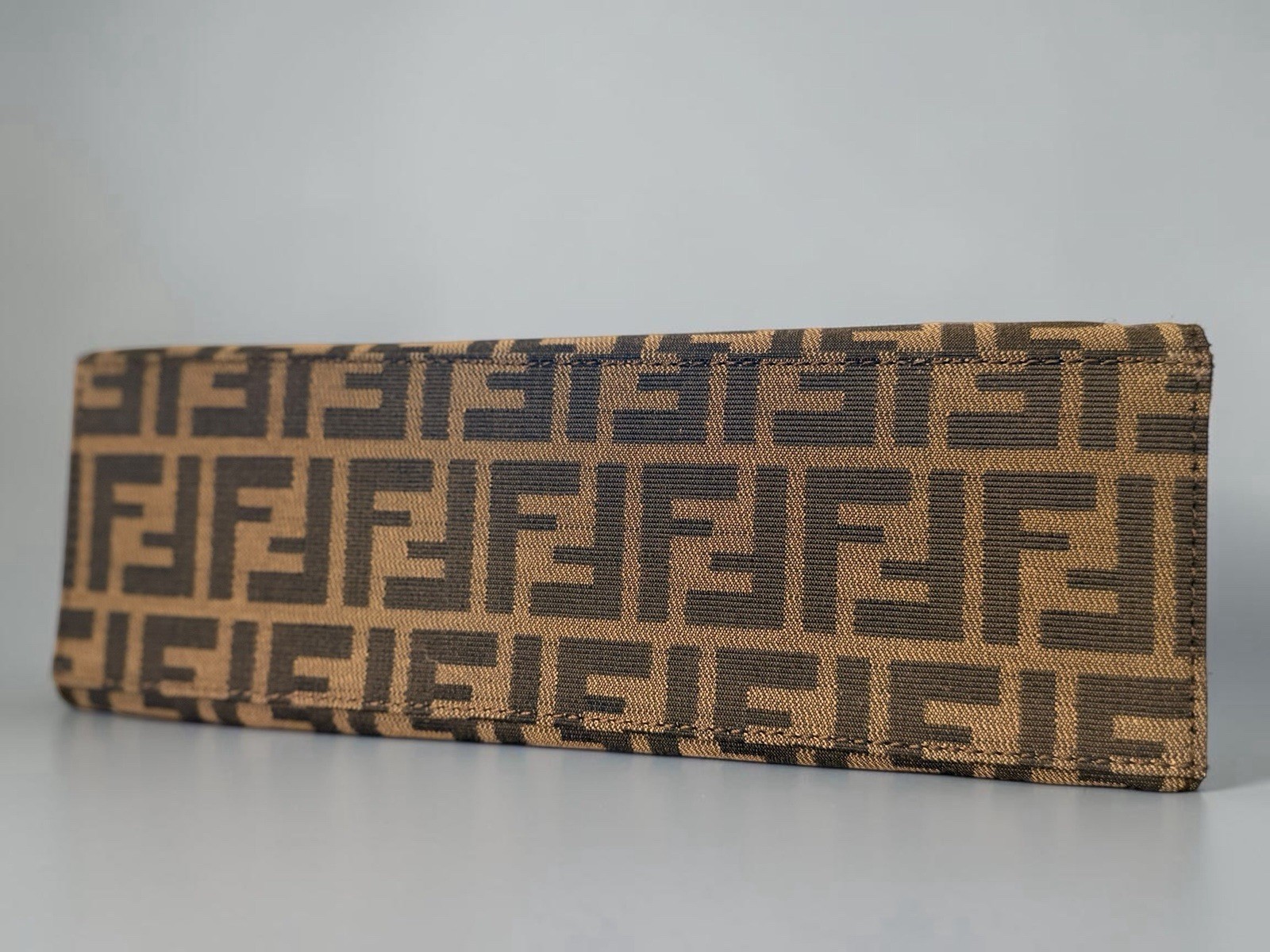 Fendi Zucca FF Monogram Brown Tote Bag Silver Hardware Magnetic Closure Pockets