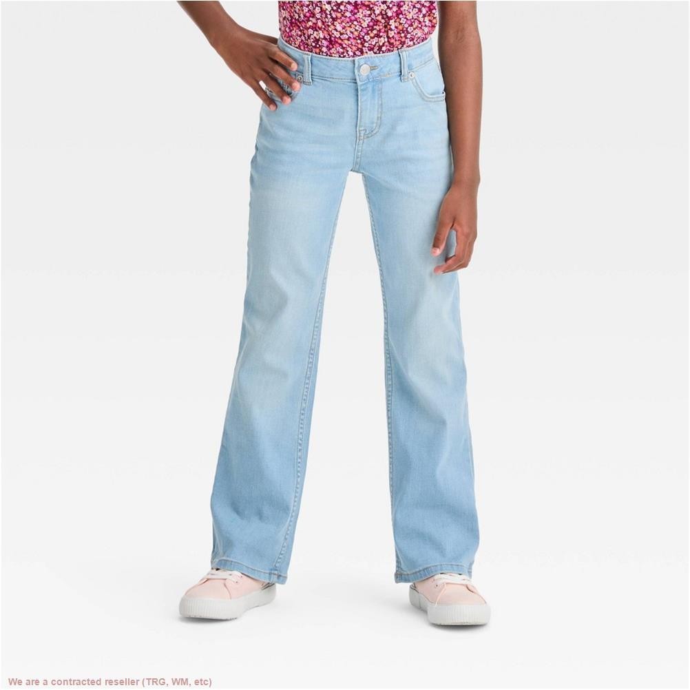 Girls’ Mid-Rise Bootcut Jeans – Cat & Jack Light Wash 12 Slim *SEE DEAL!!!*